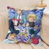 Anime DDigimon AAdventure Cushion Cover Silky Short Plush Invisible Zipper Dustproof Sofa Pillow Case For Home Decor