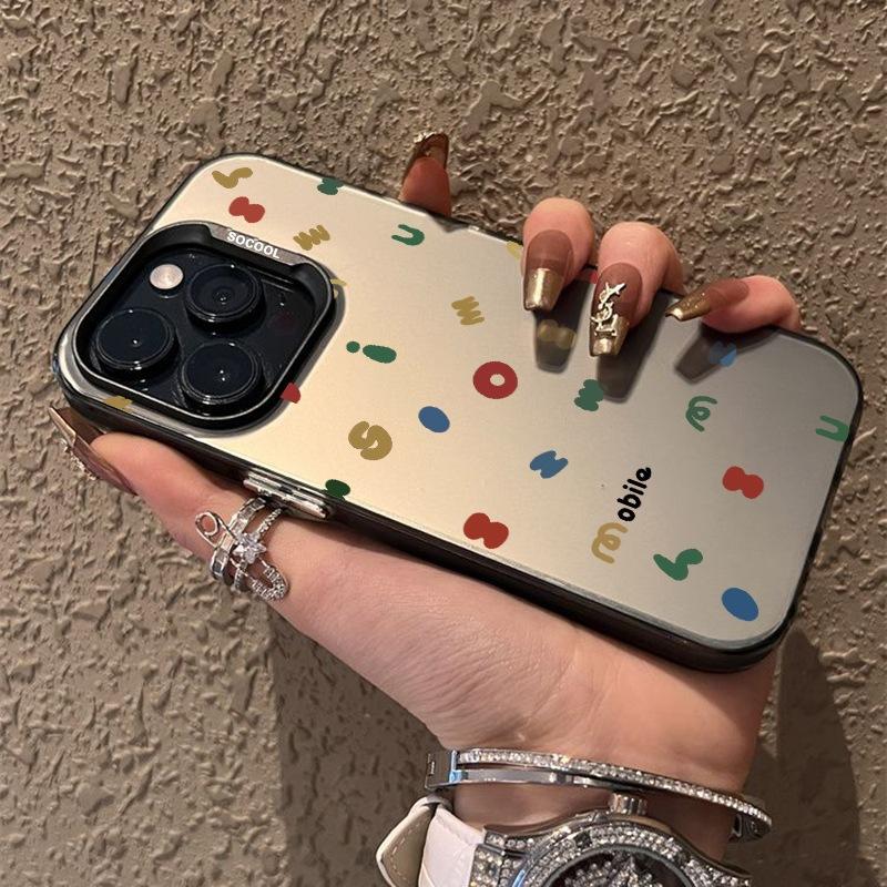 Cartoon graffiti iPhone 18 Pro Max phone case, trendy new style, 15IMD, 14-color silver, 13IMD hard.