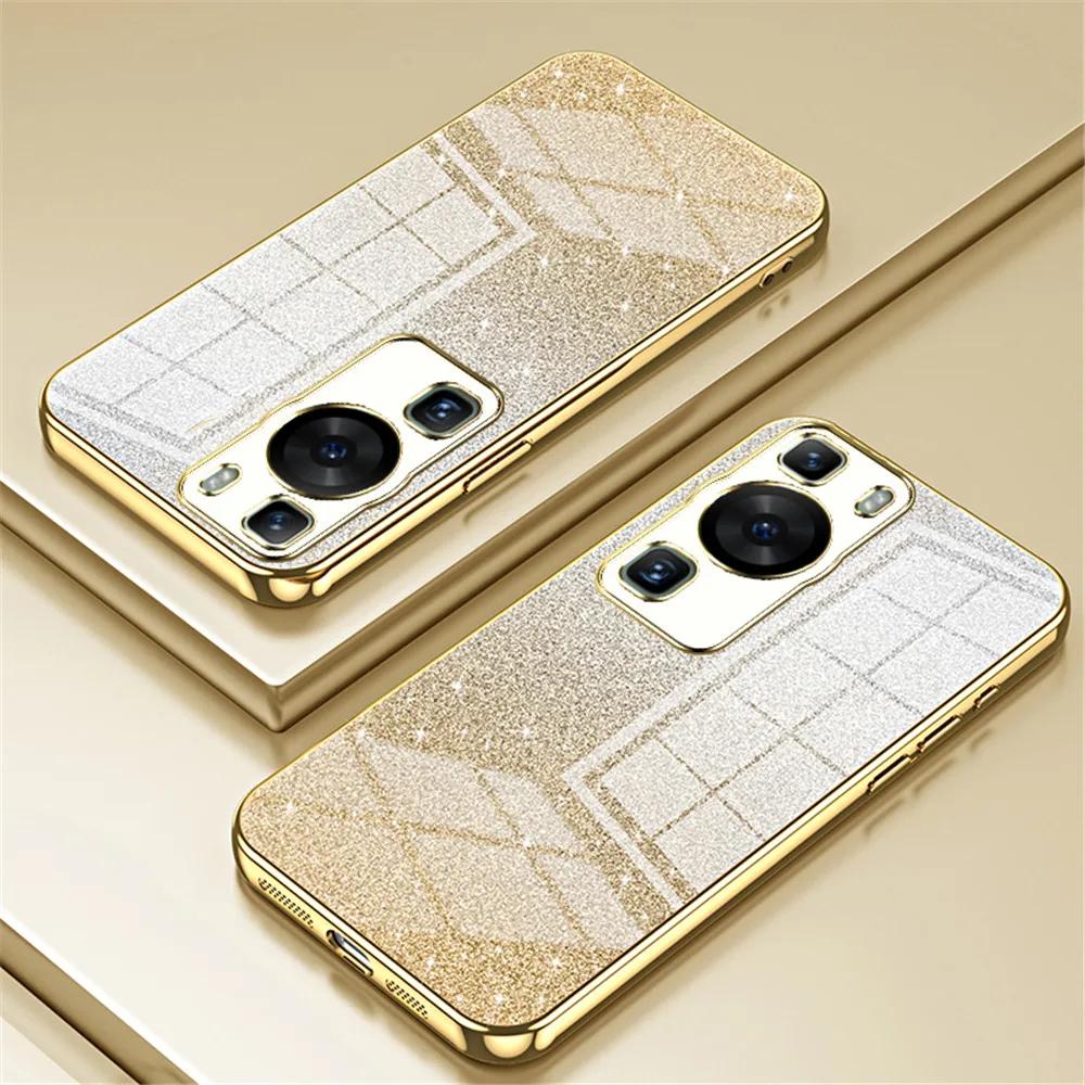 Роскошный чехол с градиентным блестящим покрытием для Huawei P40 P60 P50 P30 Lite Pro P20 P Smart 2021 Mate 20 30 40 50 60 Pro, мягкий чехол