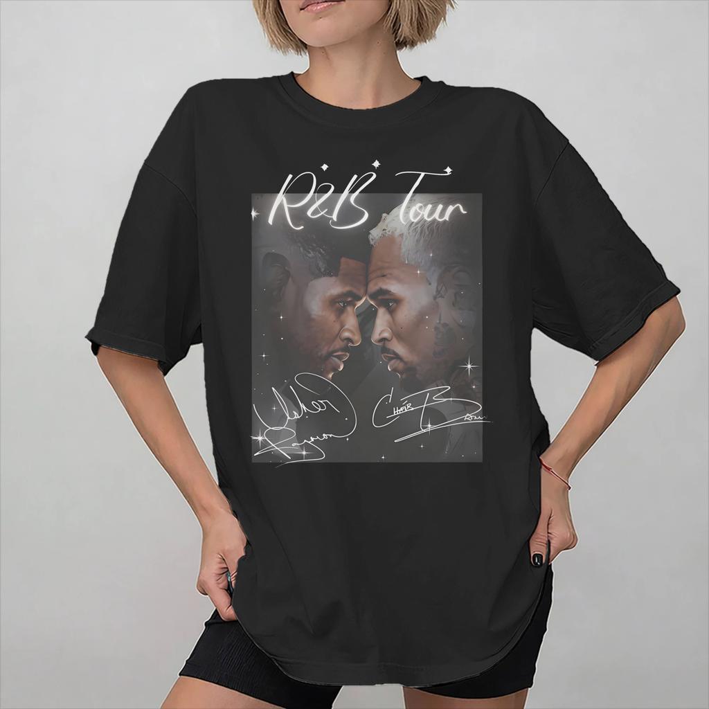 Summer Chris Brown Ushers RB Tour 2026 T Shirt for Unisex Women Cotton Tee Shirt Short Sleeve Tops