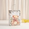 StoBag, Cute Bear Gift Bags with Handles, Kraft Paper Bag for Birthday Party Favors, Baby Shower, Decorations, Reusable 12/30pcs