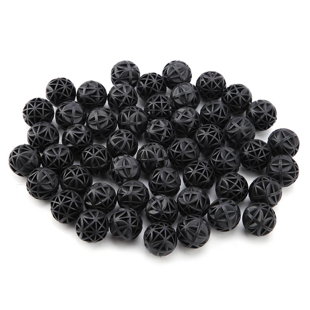50Pcs Set Durable Black Bio Porous Filter With Sponge 16mm/26mm Aquarium Filter Material Porous Structure Bio Balls Fish Tank