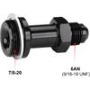 6AN Male Flare to 7/8-20 Carb Carburetor Inlet Fitting Adapter 2 Inch Long Aluminum Black