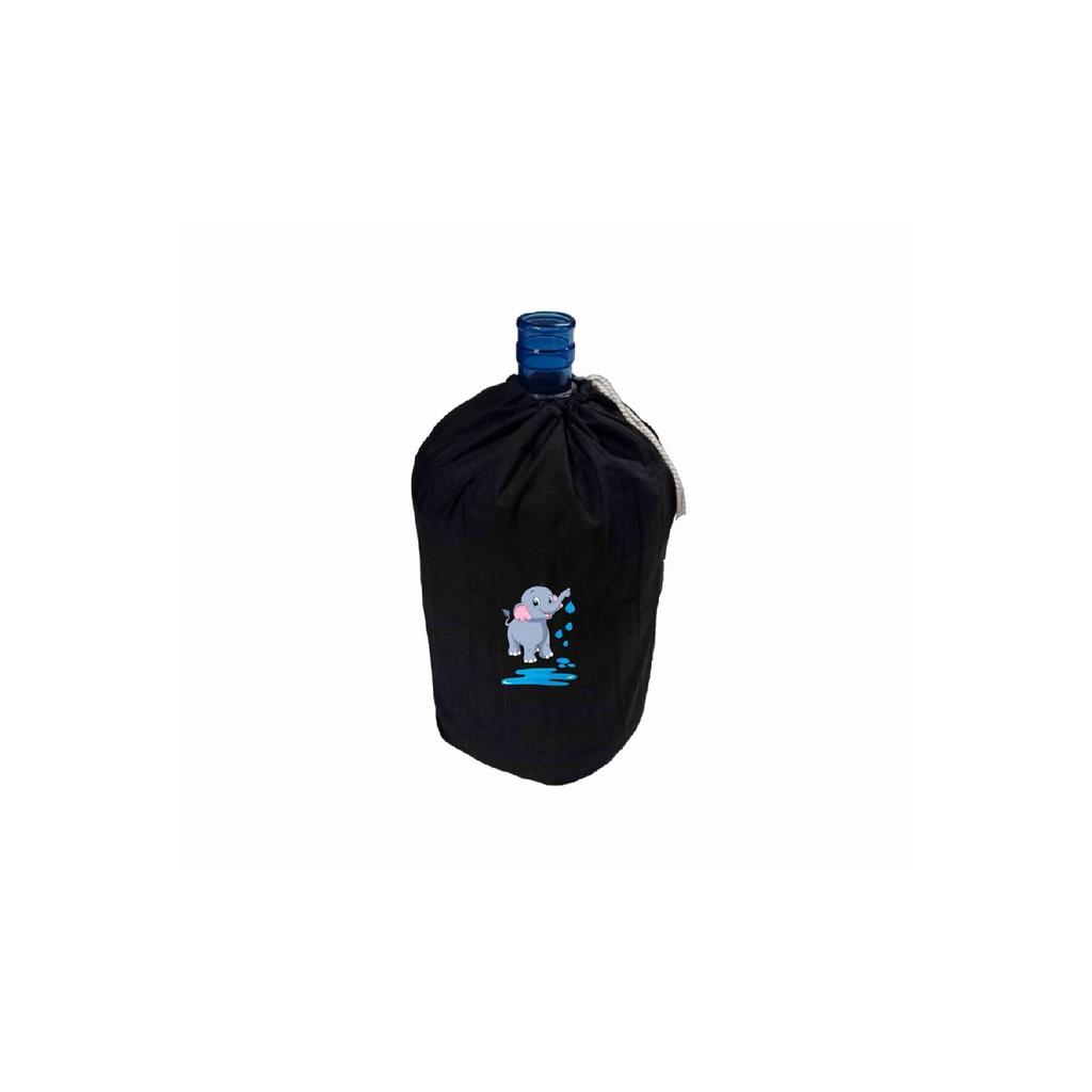 Black Carboy Case Blue Elephant Printed Black Fabric Carboy Case