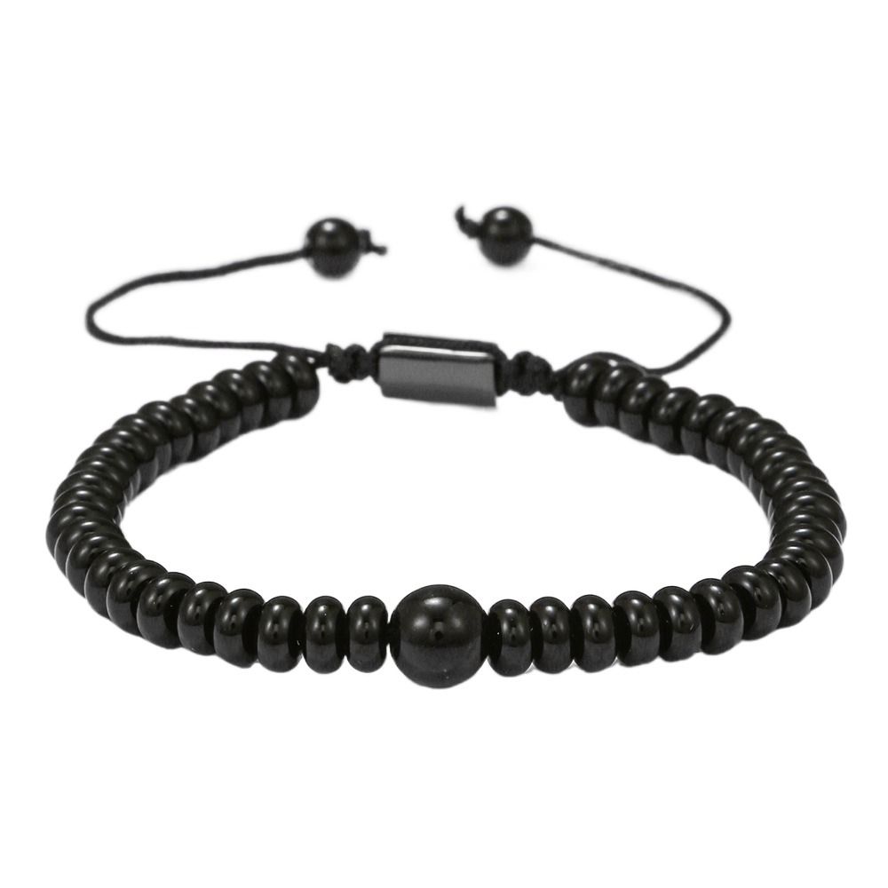 Каменный квадратный браслет из вулканического камня Персонализированный плетеный браслет из вулканического камня унисекс