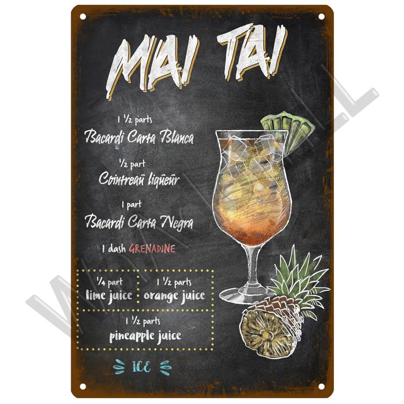 Metal Sign Vintage Tin Sign Cocktail Plate Decorative Poster Plaque Retro Bar Kitchen Home Wall Decor Bar Pub Club Art Man Cave