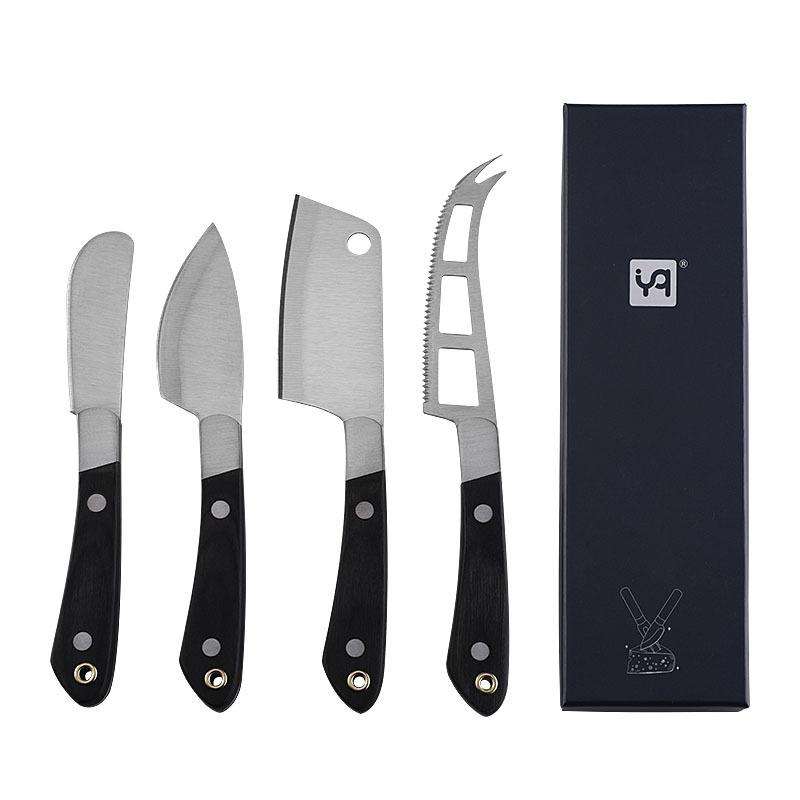 420 Stainless Steel Small Dinner Dark Wood Handle Charcuterie Cheese Fruit Cutter Server Mini Butter Spreader Cutlery Tool 6