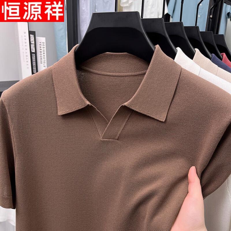 Мужская рубашка-поло Hengyuanxiang с коротким рукавом в стиле business casual