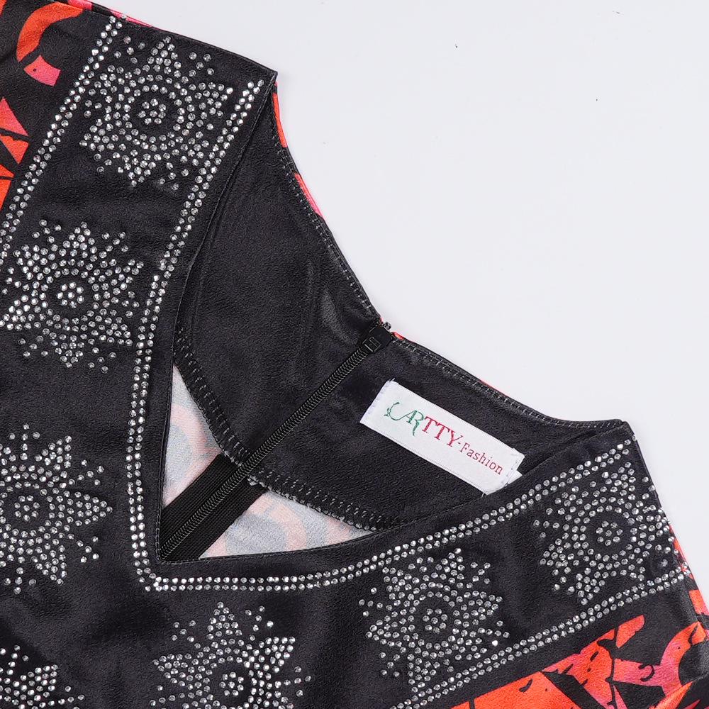 Новое африканское женское платье большого размера свободного кроя с V-образным вырезом и принтом