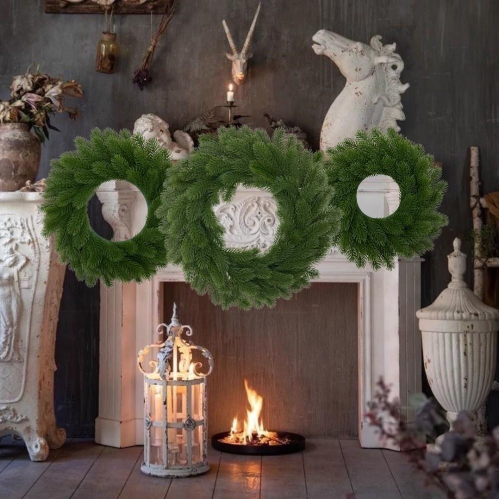 Green Leaves Christmas Wreath Ordinary Leaf Door Hanging Christmas Wreath Home Decoration