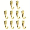 10PCS Wall Mounted Hook Metal Coat Bag Towel Hat Hanger Single Hook for Kitchen Office Bathroom Home Storage