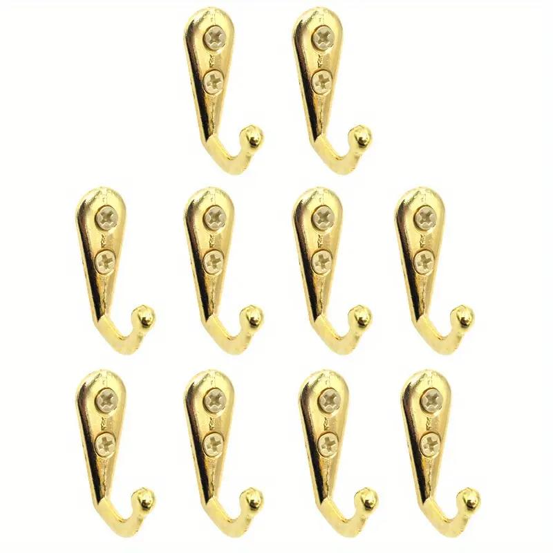 10PCS Wall Mounted Hook Metal Coat Bag Towel Hat Hanger Single Hook for Kitchen Office Bathroom Home Storage