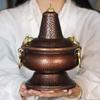 Многофункциональный медный горячий горшок, ручная работа, ваза, контейнер для кофейных зерен, аромалампада, банка для чайных листьев, коробка для хранения