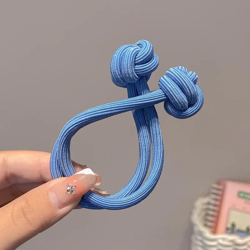 Китайские узелковые косички резинки для волос для женщин и девочек резинка для волос повязка на голову с высокой эластичностью двойная повязка на голову стильный головной убор