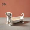 Modern Entryway Tray Dachshund Jewelry Tray, Decorative Storage Organizer for Rings Earrings And Keys, Handmade Craft Cute Resin Animal Figurine