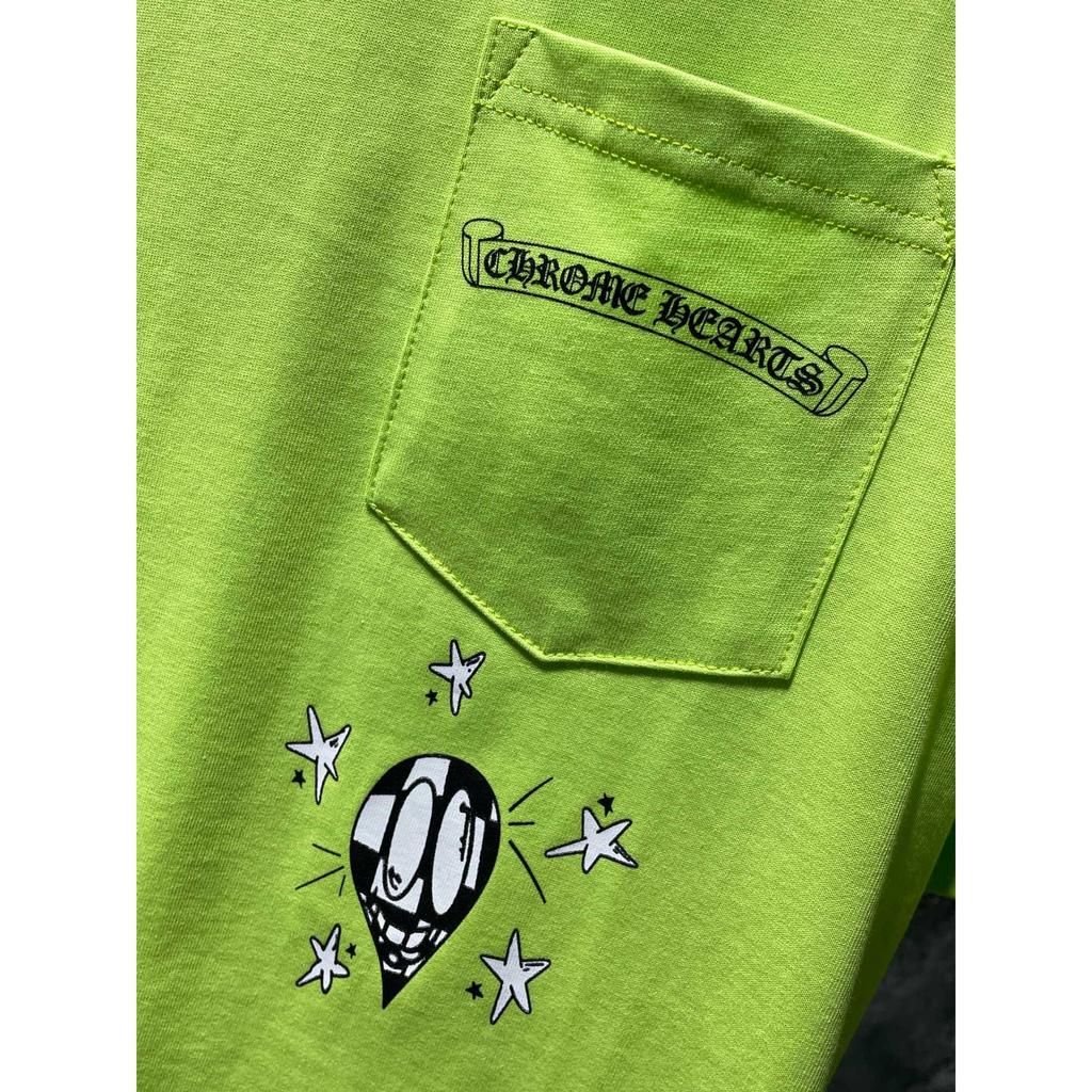 8562 CHROME HEARTS 2025 Лето Новая Высококачественный Хлопок Круглый Вырез Свободный Большой Размер Мужская и Женская Футболка Парная Футболка