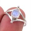 Кольцо из стерлингового серебра 925 пробы с натуральным радужным лунным камнем ручной работы, размер 7 B4Q10