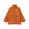 Warm Solid Color Stand Collar Comfortable Long Sleeve Down Jacket Women Outerwear Teak 631638-81