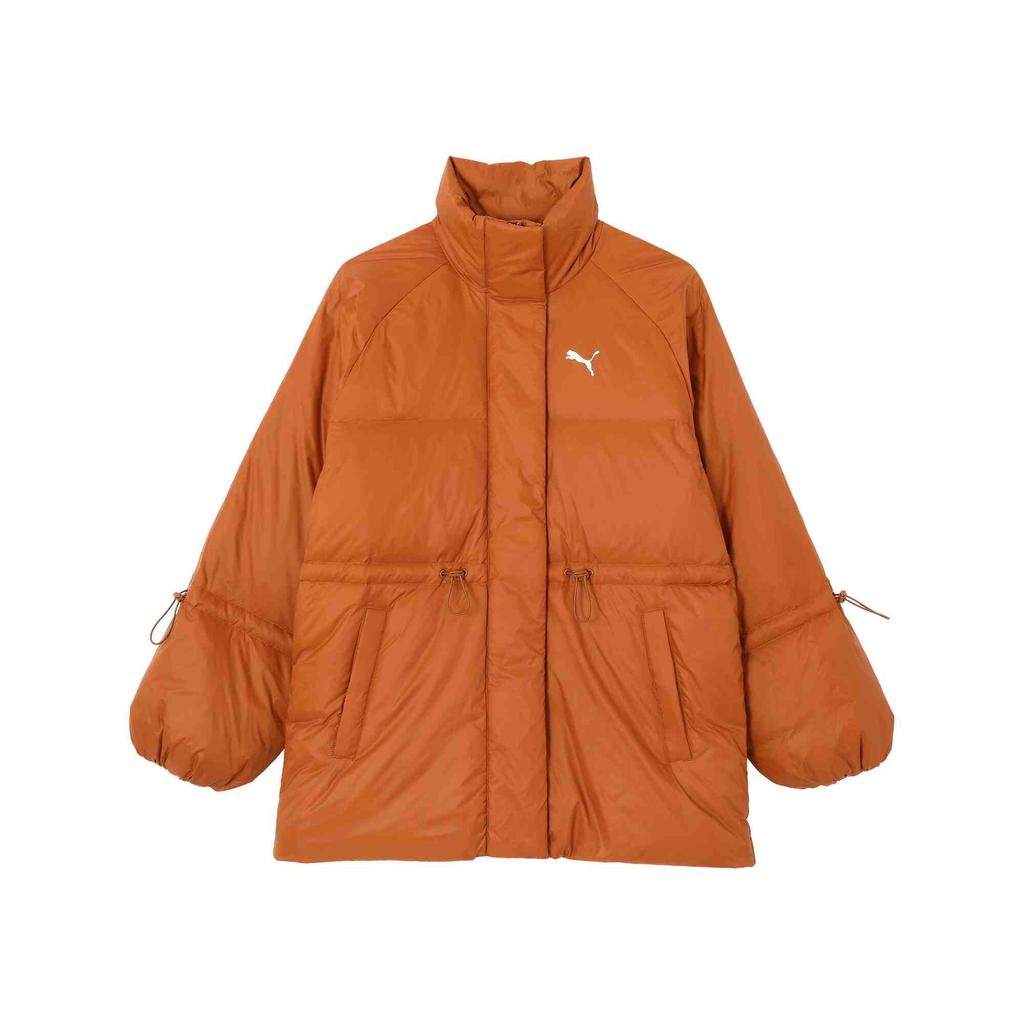 Puma Warm Solid Color Stand Collar Comfortable Long Sleeve Down Jacket Women Outerwear Teak 631638-81