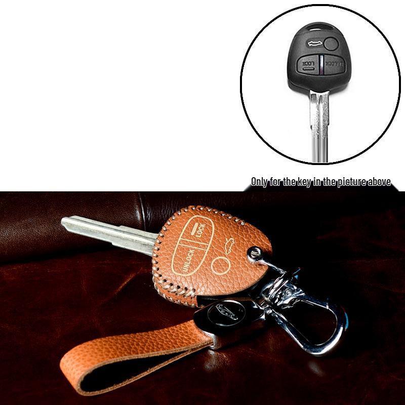 Кейс для ключей Mitsubishi: Кожаный чехол на кнопке для GAC Outlander, Eclipse Cross, ASX, Lancer и Pajero Sport