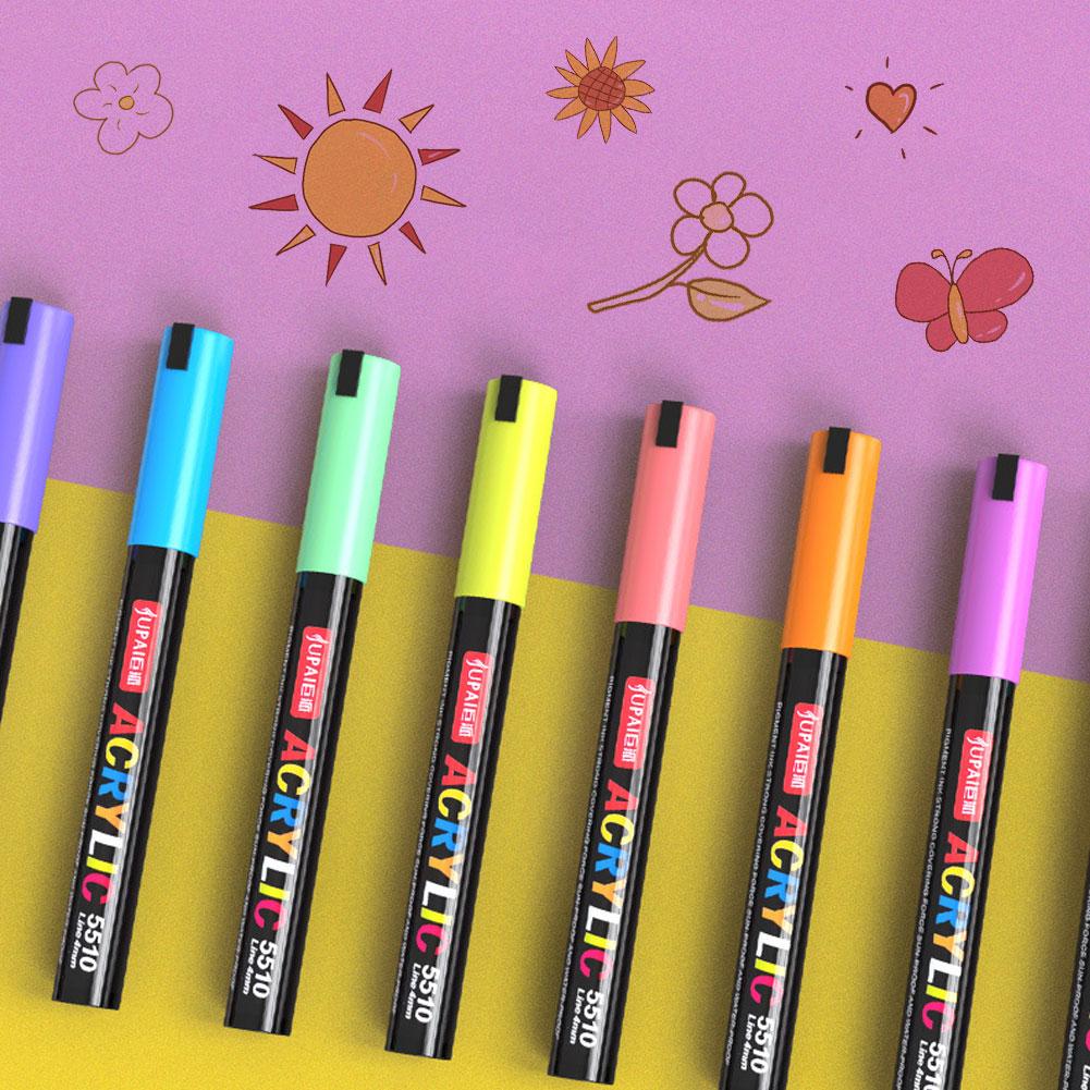 Яркий набор акриловых маркеров с двойным наконечником и двойными кистями для искусства и DIY-проектов