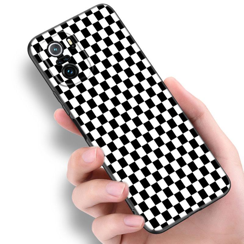 Черный белый клетчатый чехол для телефона Zebra для Xiaomi Redmi Note 5 6 9T K20 K40 K50 Pro 7A 8A 9A 9C 9i 10A 10C A1 S2 TPU черный чехол