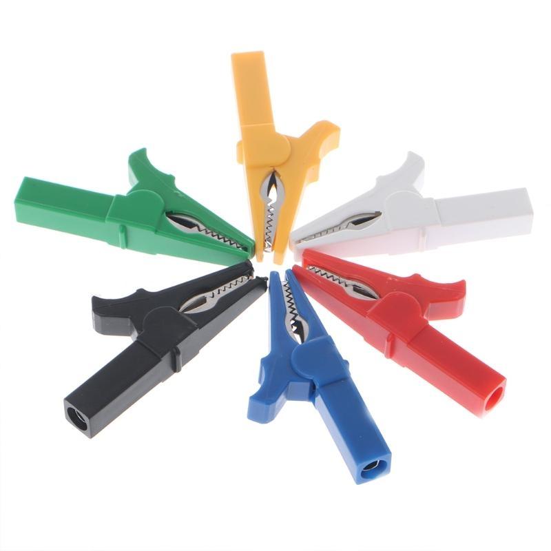 6 Pcs 6 Colors 55mm for Crocodile Clip For 4mm Male Banana Plug Connec