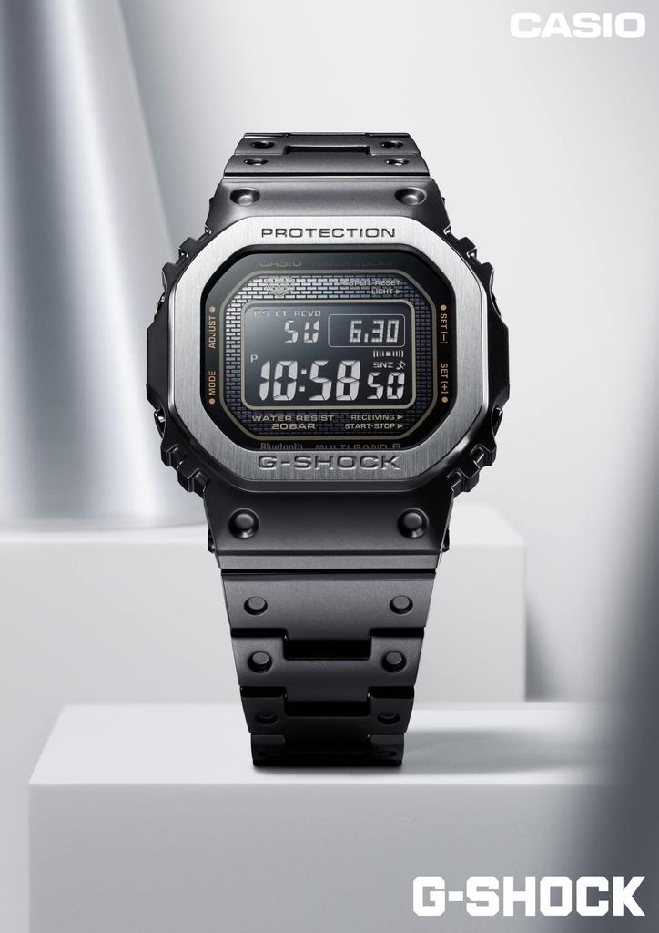 Часы Casio G-Shock GMW-B5000MB-1JF, Мужские, Bluetooth, Полностью металлические, Радиоуправляемые, Питание от солнечной энергии, Многослойная черная отделка, Оригинальный японский продукт