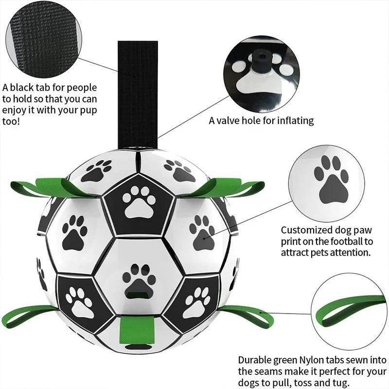 Pet Soccer Ball Interactive Football Dog Outdoor Training Balls Sporty Fetching Ball Durable Outside Dog Bite-resistant Balls