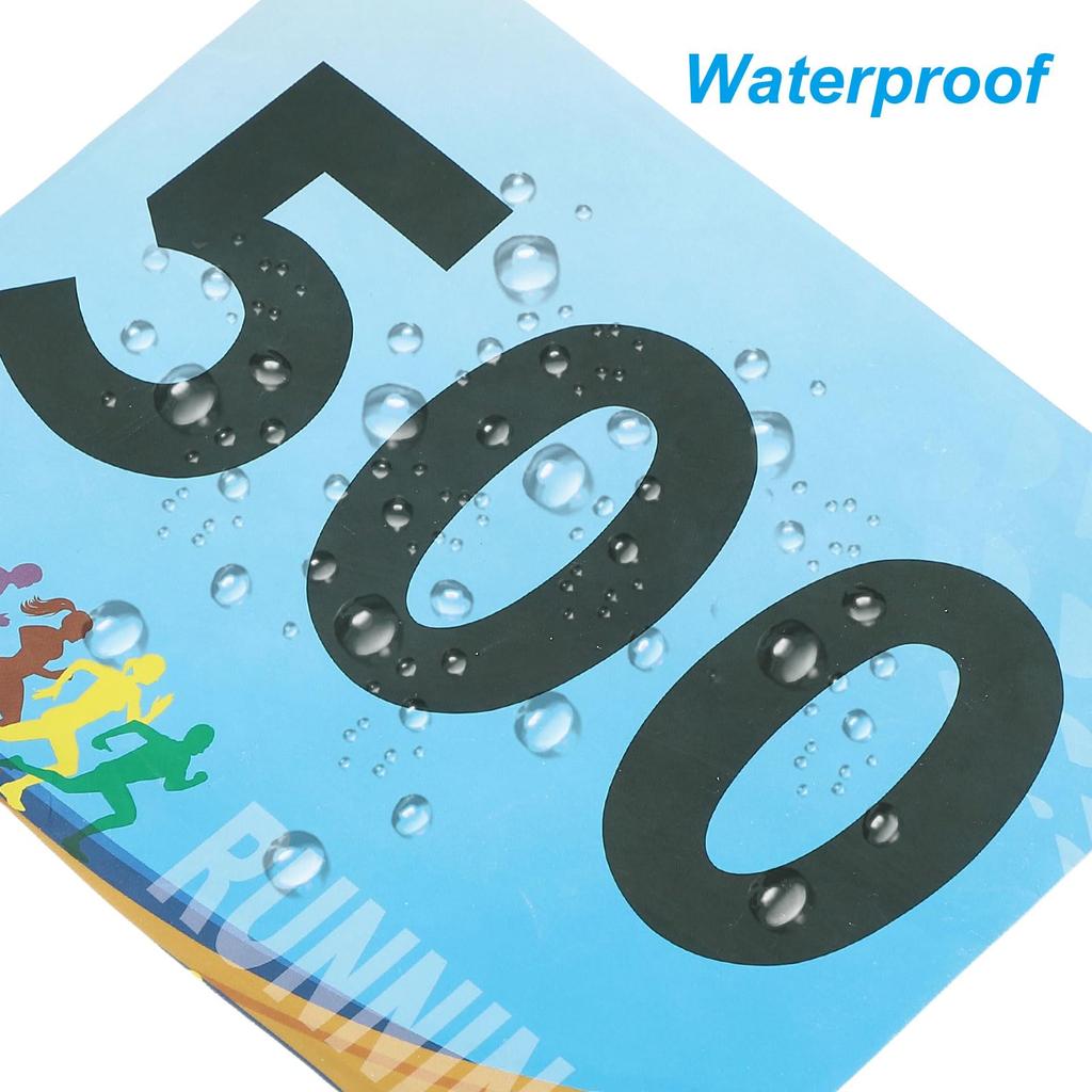 PATIKIL Running Bib Race Competitor Numbers with Safety Pins for and Competitive Multicolor Tear-Resistant Numbers, 7x6", 1-500 Marathons, Sports,