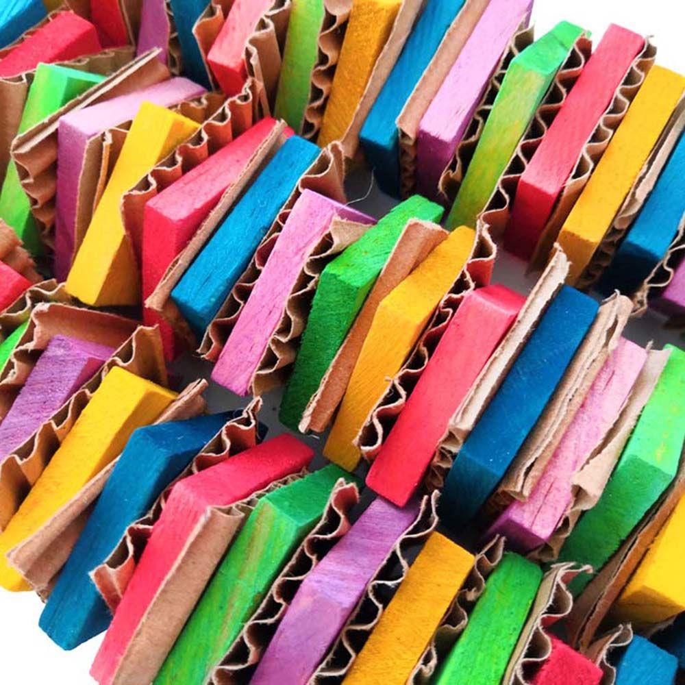 Parrots Block Knots Swing Bird Supplies Parrot Chewing Toy Wooden Block Bite Toys Parrot Toys