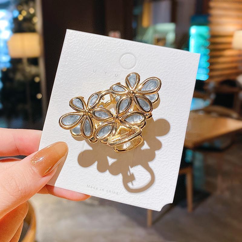 Заколка для волос в корейском стиле с цветочным узором для женщин: Затылок, челка, знаменитость и элегантный головной убор