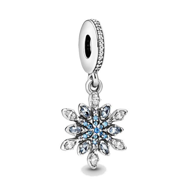 925 Silver Heart Charms Snow House Snowflake Snowman Pendant DIY Jewelry Making For Women Gift Fashion Accessories