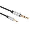 1m Conversion Cord 3.5mm Male To 6.35mm Male TRS Jack Stereo Aux Cable for Mixer Amplifier