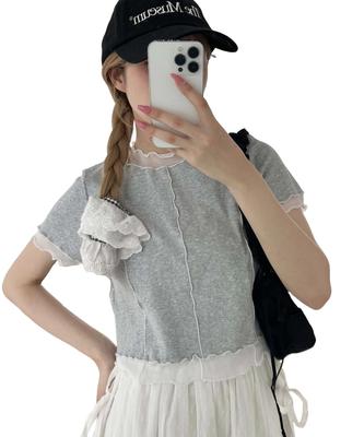 Женская сетчатая серая футболка WEGO,