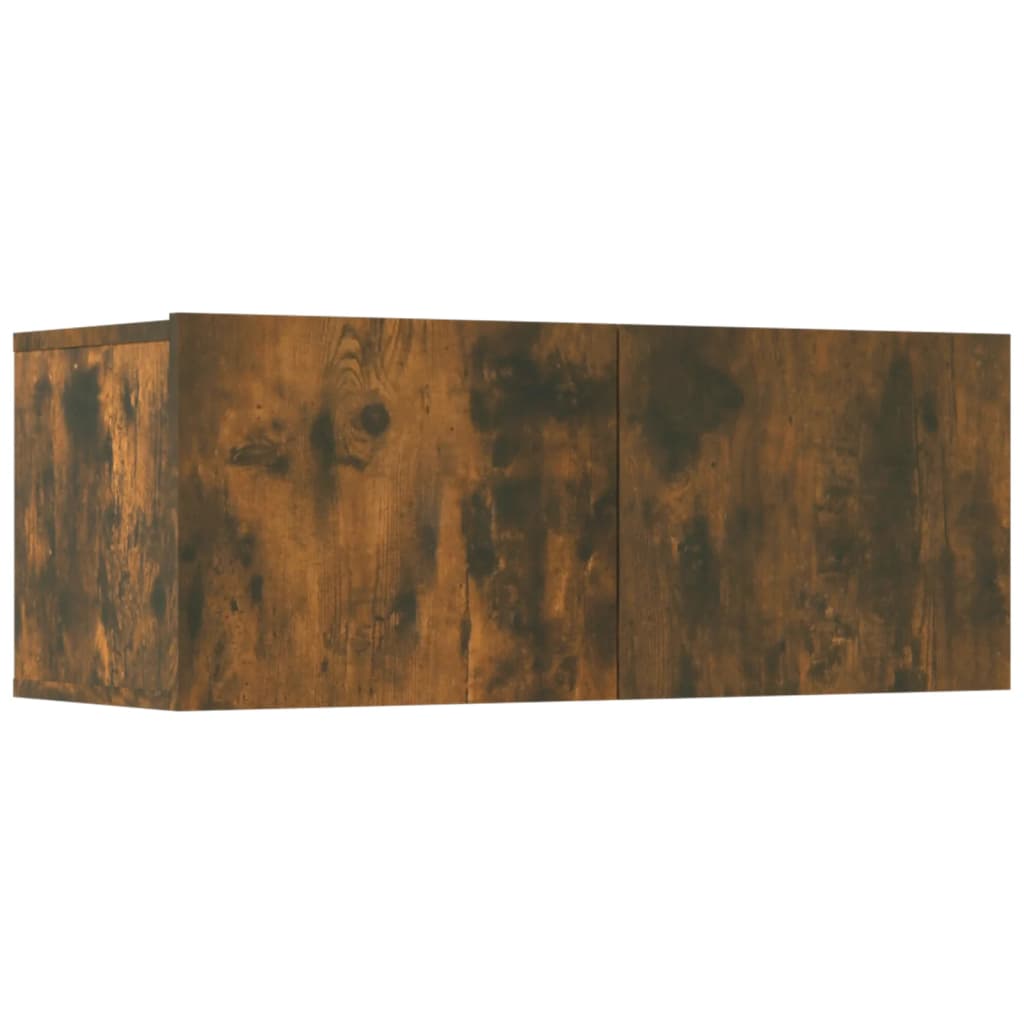 5 piece TV cabinet set smoked oak effect particleboard