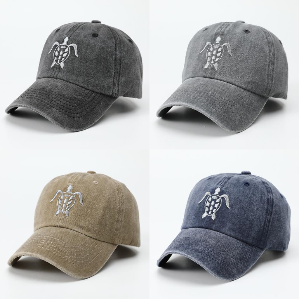 Turtle baseball cap embroidered retro and old sun hat couple cap outdoor men's and women's sun protection cap
