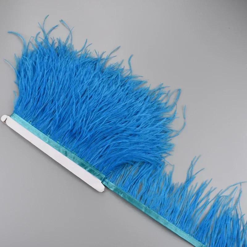 Feather1Meter Страусиные перья на ленте 10-15 см Белая перьевая бахрома-кисточки Отделка Боа Швейные принадлежности Аксессуары для одежды Свадьба