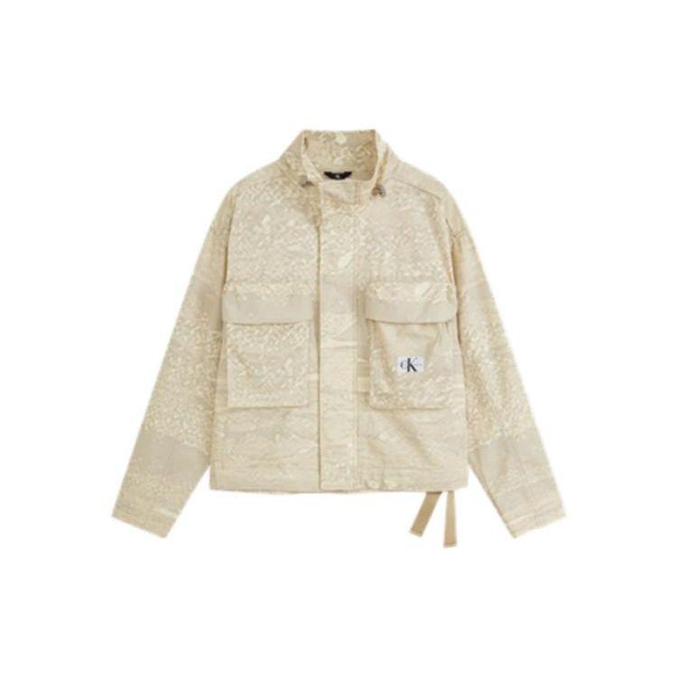 Calvin Klein SS23 Куртка с логотипом и шнурком Мужская куртка Светло-хаки J322944-0F4