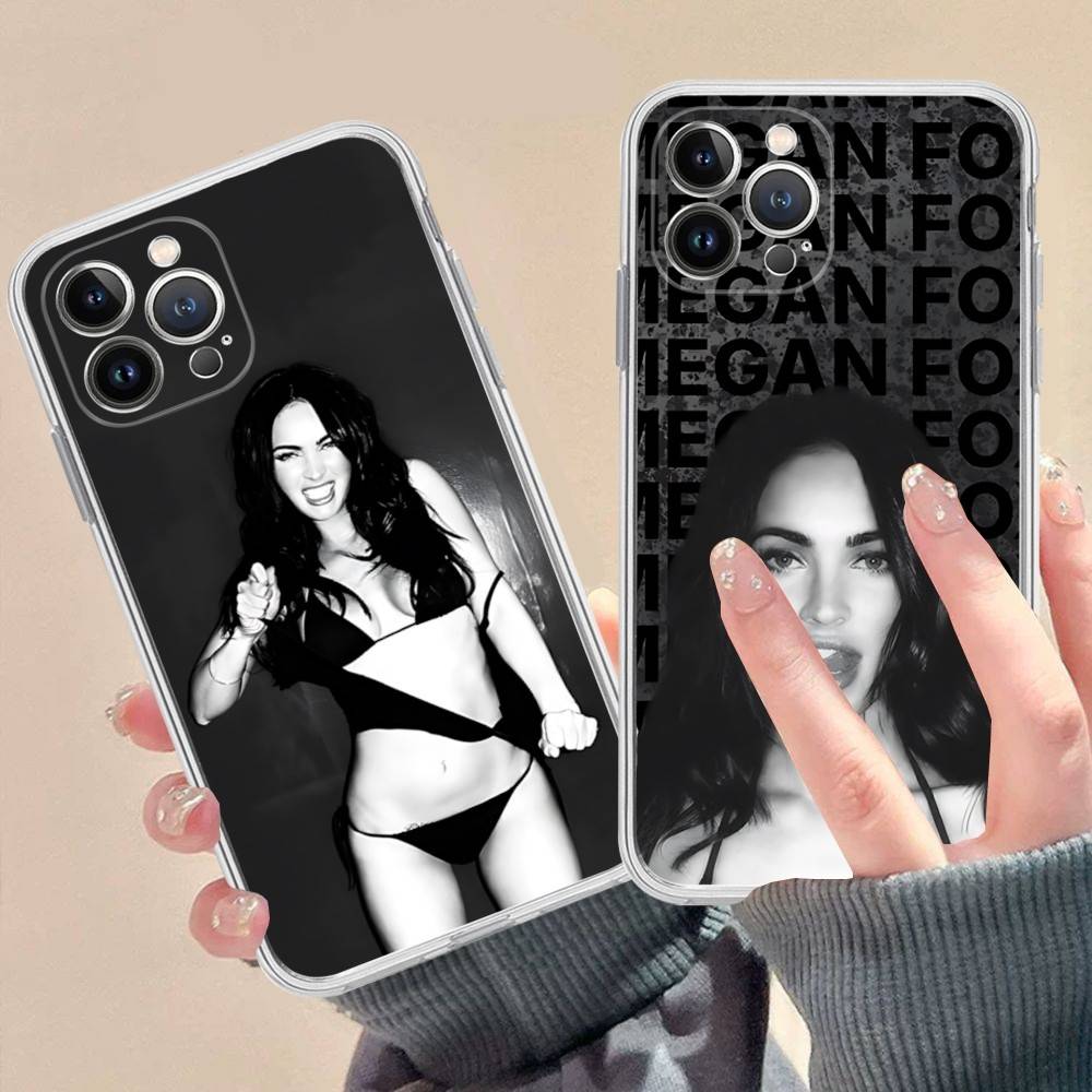Актриса М-Меган Фокс Модель Прозрачный Чехол для Телефона Для IPhone 16 15 14 13 12 11 Pro Max Plus Мягкая Крышка