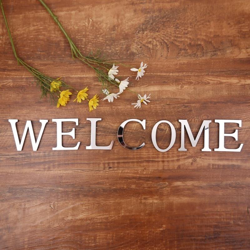 26 Letters DIY 3D Mirror Acrylic Wall Sticker Decals Wall Art Mural for Home Wedding Decor