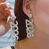 Vintage Aesthetic 2026 Stud Earrings Crystal Jewelry Rhinestone New Year Earrings Shiny Long Drop Rhinestone Earrings Girls
