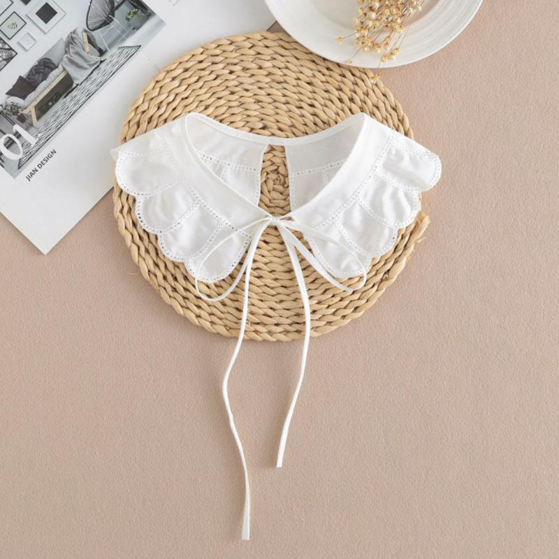 Lace Fake Collar Women Detachable Collars For Women False Collar Embroidery Floral Lolita Lapel Half Shirt Shawl Wrap Decoration