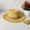 Hepburn ethnic wind fine grass encryption straw hat women's summer seaside vacation Panama jazz hat sunscreen sunshade top hat
