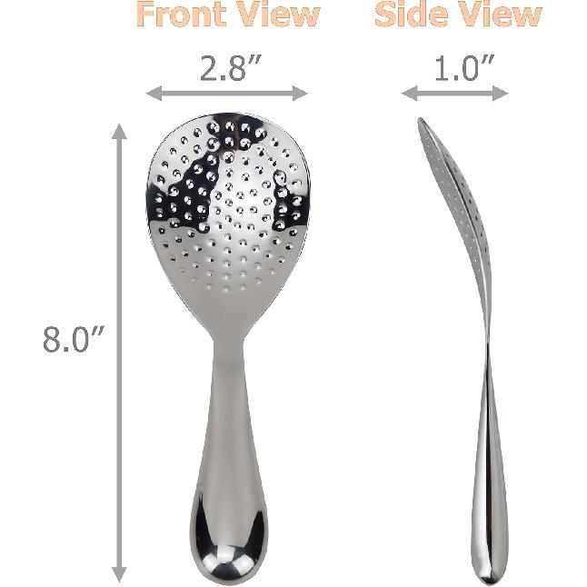 EIKS Stainless Steel Rice Paddle Spoon Spatula Non Stick for Rice Mashed Potato Salads, Apply for Kitchen Home Restaurant Serving - 8-inch Long