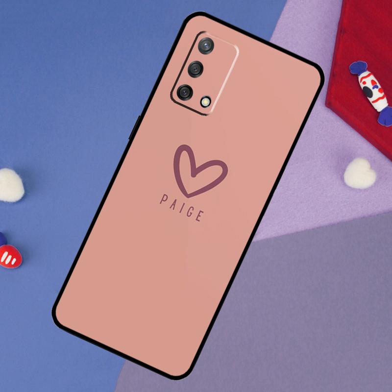 Пастельный чехол с персонализированным именем для OPPO A57S A54S A96 A76 A16 A5 A9 A53 A15 A17 A18 A58 A78 A98 A52 A72 A54 A74 A94