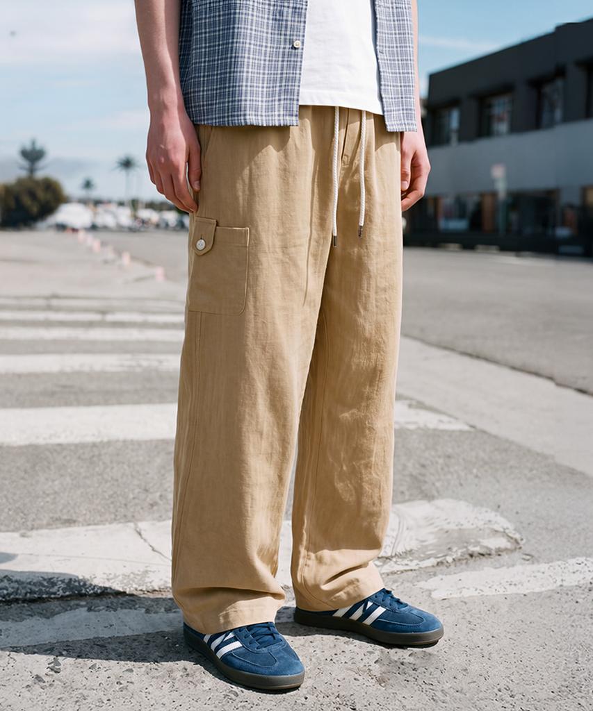 WV PROJECT Daylight Elastic Waist Pants Beige Jilp7859