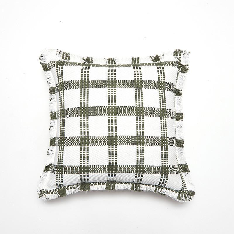 Pillowcase Only Modern Minimalist Soft Polyester Cotton Grid Pattern Pillow Cover For Couch Living Room Bedroom