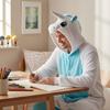 Onesie Kigurumi Pajamas Costume Disguise White Unicorn : 175 - 185Cm
