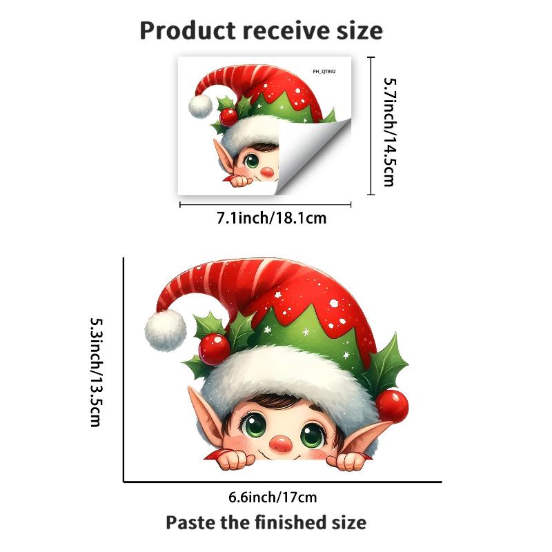 Santa Claus Deer Spirit Wall Decal Christmas Switch Sticker Festival Bedroom Living Room Home Decor Self-adhesive New Year Decal